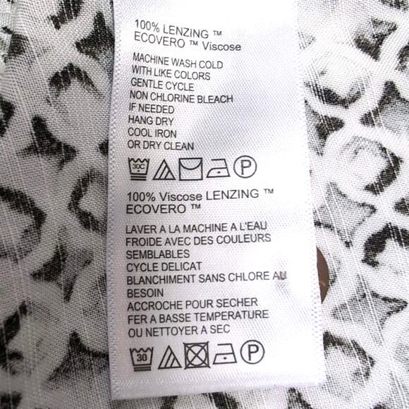 Tommy Bahama Button Up Shirt Mens L Cream Gray Geometric Viscose Short Sleeve - Picture 8 of 14